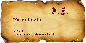 Mérey Ervin névjegykártya